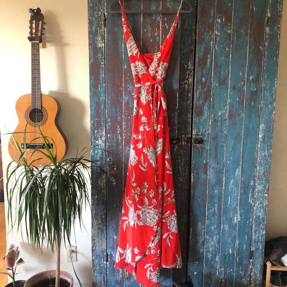 Yumi Kim Rush Hour Silk Maxi Dress Red Carnation L - Picture 2 of 8